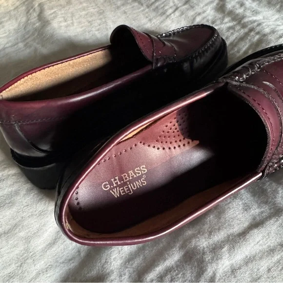 G.H. Bass Chunky Weejuns Loafers 6.5 Burgundy - Picture 2 of 9